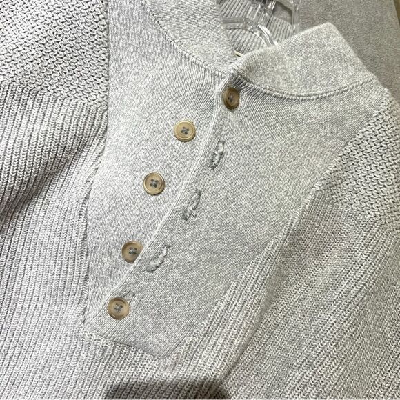 Vintage LL Bean Chunky Knit Sweater Cotton Made in USA Grey Men's Size XL Tall - Picture 5 of 12